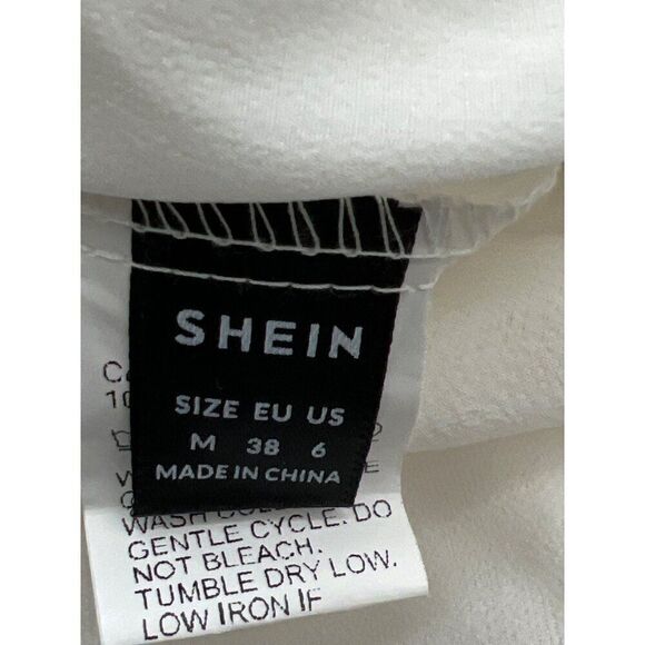Shein Women White Flutter Sleeve Crop Top Size 6 - Picture 6 of 7